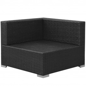 Set mobilier de grădină cu canapea 8 piese, poliratan, negru - Img 6
