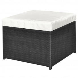 Set mobilier de grădină cu canapea 9 piese, poliratan, negru - Img 8