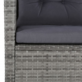 Set mobilier de grădină cu perne, 6 piese, gri, poliratan - Img 6