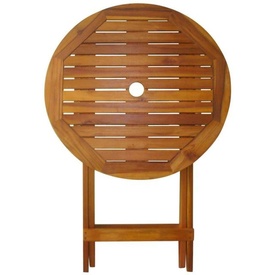 Set mobilier exterior, 3 piese, lemn de acacia, pliabil, rotund - Img 3