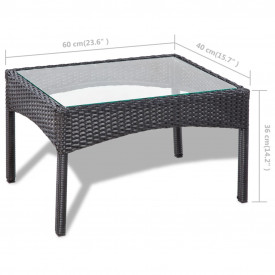 Set mobilier grădină, 7 piese, poliratan, negru și alb crem - Img 10