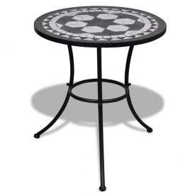 Set mobilier grădină bistro, 60 cm, mozaic, 2 scaune, negru/alb - Img 7