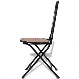 Set mobilier grădină bistro, 60 cm, mozaic, 2 scaune, teracotă - Img 7