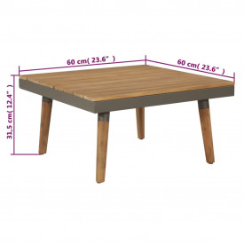 Set mobilier grădină cu perne, 4 piese, maro, lemn acacia - Img 8