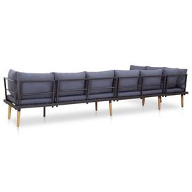 Set mobilier grădină cu perne, 7 piese, lemn masiv de acacia - Img 3