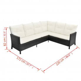 Set mobilier grădină pentru 8 pers., 14 piese poliratan negru - Img 10