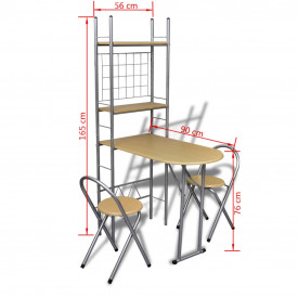 Set mobilier tip bar pliabil pentru micul dejun cu 2 scaune - Img 8