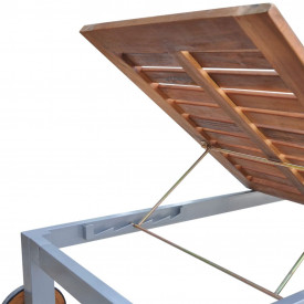 Șezlong de exterior, lemn masiv de acacia, 207 x 70 x 88 cm - Img 4