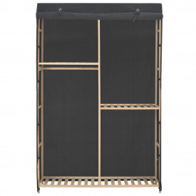 Șifonier cu 3 rafturi, gri, 110 x 40 x 170 cm, material textil - Img 2
