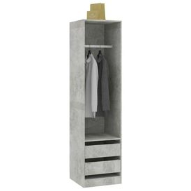 Șifonier cu sertare, gri beton, 50 x 50 x 200 cm, PAL - Img 3