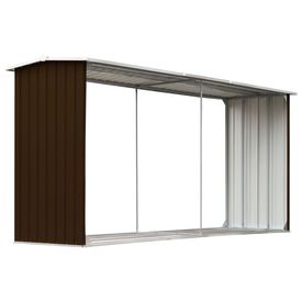 Șopron depozitare lemne, maro, 330x92x153 cm, oțel galvanizat