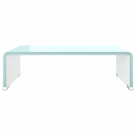 Stativ TV/monitor, sticlă, 40 x 25 x 11 cm, alb - Img 3