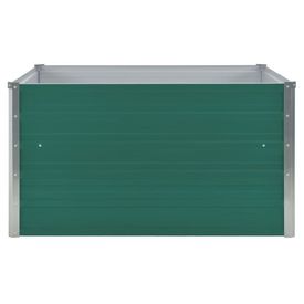 Strat înălțat grădină, verde, 100x100x45 cm, oțel galvanizat - Img 3