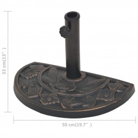 Suport umbrelă de soare, rășină, semicerc, bronz, 9 kg - Img 8