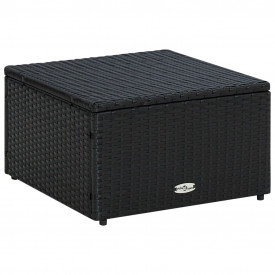 Taburet otoman din poliratan, 53 x 53 x 30 cm, negru - Img 5