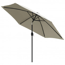 Umbrelă de soare cu pol din oțel 3m, Alb nisip - Img 3