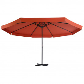 Umbrelă de soare exterior cu stâlp aluminiu, cărămiziu, 500 cm - Img 2