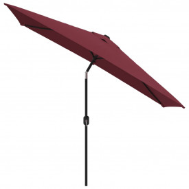 Umbrelă de soare exterior stâlp metalic, roșu bordo, 300x200 cm - Img 3