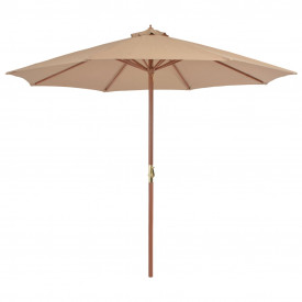 Umbrelă soare de exterior, stâlp metalic, 300 cm, gri taupe