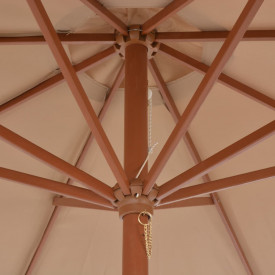 Umbrelă soare de exterior, stâlp metalic, 300 cm, gri taupe - Img 5