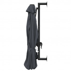 Umbrelă soare, montaj pe perete, stâlp metal, 300 cm, antracit - Img 5