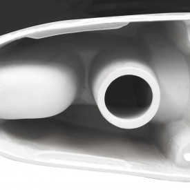 Vas WC toaletă de baie, negru, ceramică, rotund, flux inferior - Img 6