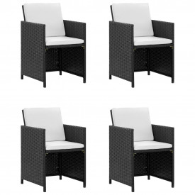 vidaXL 13 piese Set mobilier de exterior, negru, poliratan - Img 2