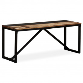 vidaXL Bancă din lemn masiv reciclat, 110 x 35 x 45 cm - Img 11