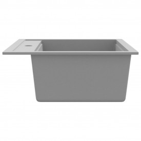 vidaXL Chiuvetă de bucătărie din granit, cu un bazin, gri - Img 5