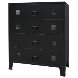 vidaXL Comodă sertare, metal, stil industrial, 78x40x93 cm, negru - Img 2