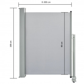vidaXL Copertină laterală retractabilă de terasă, gri, 100 x 300 cm - Img 8