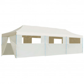 vidaXL Cort de petrecere pliabil cu 8 pereți laterali, crem, 3 x 9 m - Img 2