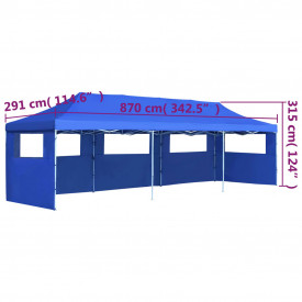 vidaXL Cort petrecere pliabil cu 5 pereți laterali, albastru, 3 x 9 m - Img 11