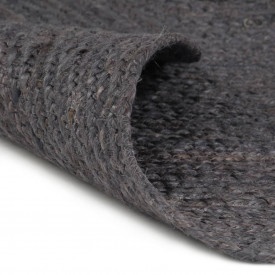 vidaXL Covor manual, gri închis, 150 cm, iută, rotund - Img 2