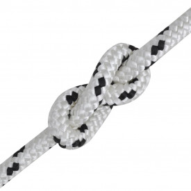 vidaXL Frânghie împletită barcă, alb, 250 m, poliester, 6 mm - Img 2