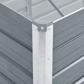 vidaXL Jardinieră de grădină, oțel galvanizat, 129 x 129 x 77 cm, gri - Img 4