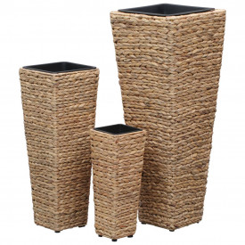 vidaXL Jardiniere de grădină, 3 buc., maro, zambilă de apă - Img 4