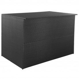 vidaXL Ladă depozitare exterior, poliratan, 150x100x100 cm, negru
