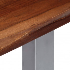 vidaXL Masă consolă, 115x35x76 cm, lemn masiv de acacia și fier - Img 5