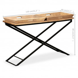 vidaXL Masă consolă Lemn masiv de mango 130x40x80 cm - Img 10