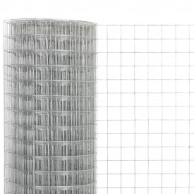 vidaXL Plasă de sârmă, argintiu, 10 x 1,5 m, oțel galvanizat, pătrat - Img 3