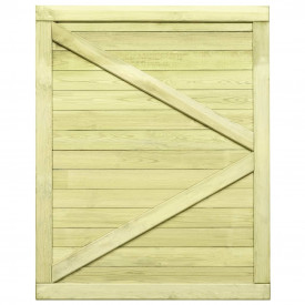 vidaXL Poartă de grădină, 125 x 100 cm, lemn de pin tratat, FSC - Img 5