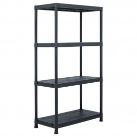 vidaXL Raft de depozitare, negru, 60 x 30 x 138 cm, plastic, 100 kg