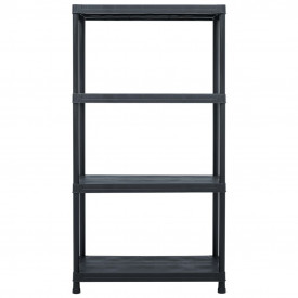 vidaXL Raft de depozitare, negru, 60 x 30 x 138 cm, plastic, 100 kg - Img 2