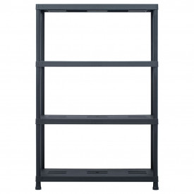 vidaXL Rafturi de depozitare 2 buc. negru 90x40x138 cm plastic 220 kg - Img 3
