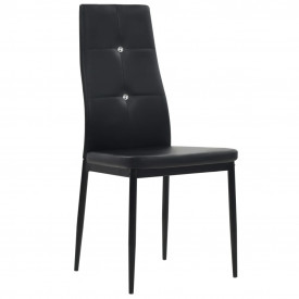 vidaXL Scaune bucătărie 2 buc, piele artificială, 43x43,5x96 cm, negru - Img 2