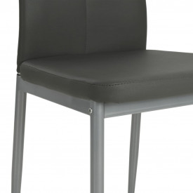 vidaXL Scaune bucătărie, 4 buc, piele artificială, 43x43,5x96 cm, gri - Img 6