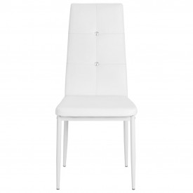 vidaXL Scaune bucătărie, 6 buc., piele artificială, 43x43,5x96 cm, alb - Img 3