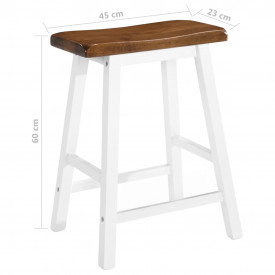 vidaXL Scaune de bar 2 buc. Lemn masiv 45x23x60 cm - Img 6
