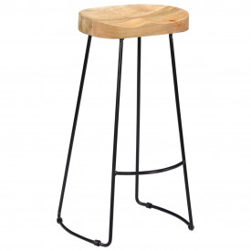 vidaXL Scaune de bar Gavin, 2 buc., 45x40x78 cm, lemn masiv de mango - Img 11